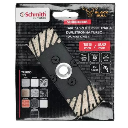 Tarcza szlif-tnąca dwustr. TURBO 125XM14 BLACKBULL